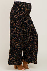 Black Animal Print Maternity Wide Leg Pants