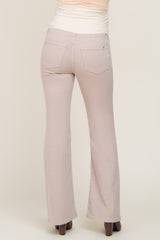 Beige Basic Maternity Flare Jeans