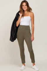 Olive High Waisted Knit Pants