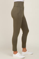 Olive High Waisted Knit Pants