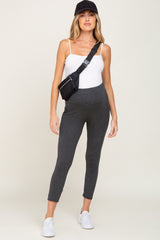 Charcoal High Waisted Knit Maternity Pants