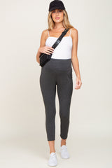 Charcoal High Waisted Knit Maternity Pants