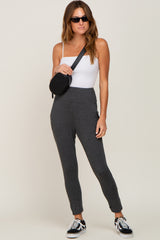 Charcoal High Waisted Knit Maternity Pants