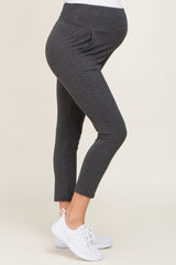 Charcoal High Waisted Knit Maternity Pants