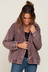 Plum Corduroy Hooded Jacket