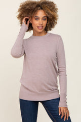 Mocha Knit Long Button Sleeve Top