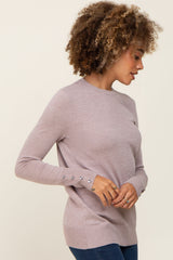 Mocha Knit Long Button Sleeve Top