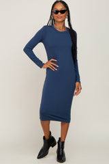 Deep Teal Basic Midi Dress