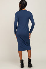 Deep Teal Basic Midi Dress