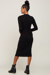 Black Basic Midi Dress