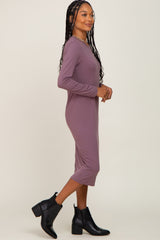 Mauve Basic Midi Dress