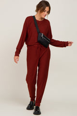 Dark Rust Soft Knit Long Sleeve Set