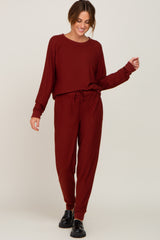 Dark Rust Soft Knit Long Sleeve Set