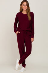 Burgundy Soft Knit Long Sleeve Set