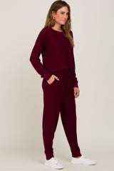 Burgundy Soft Knit Long Sleeve Set