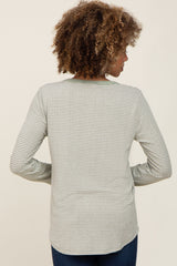 Sage Ribbed Striped Long Sleeve Top