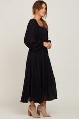 Black Tiered Midi Dress