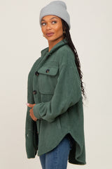 Forest Green Fleece Shirt Jacket