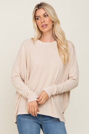 Cream Knit Long Dolman Sleeve Top