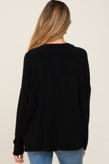 Black Knit Long Dolman Sleeve Maternity Top