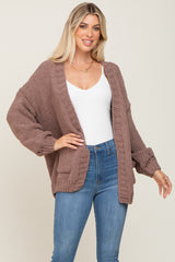 Mocha Oversized Bubble Sleeve Cardigan