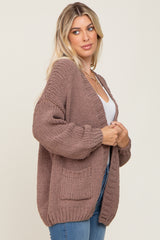 Mocha Oversized Bubble Sleeve Cardigan