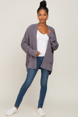 Charcoal Chunky Knit Oversized Cardigan