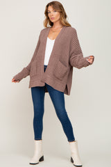 Brown Chunky Knit Oversized Cardigan