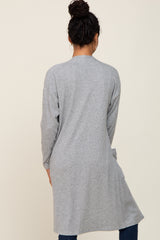 Heather Grey Ribbed Cardigan