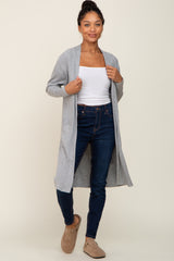 Heather Grey Ribbed Cardigan