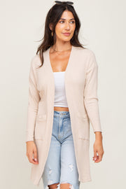 Cream Ribbed Cardigan