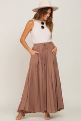 Camel Tassel Maternity Maxi Skirt