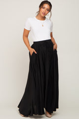 Black Tassel Maternity Maxi Skirt