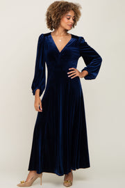 Navy Velvet Midi Dress