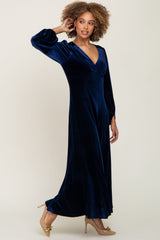 Navy Velvet Midi Dress