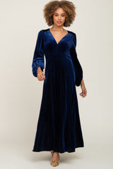 Navy Velvet Midi Dress