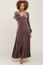 Mauve Velvet Midi Dress