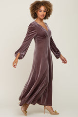 Mauve Velvet Midi Dress