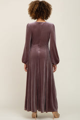 Mauve Velvet Midi Dress