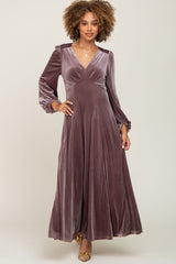 Mauve Velvet Midi Dress