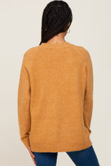 Camel Soft Knit Button Detail Sweater