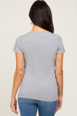 Heather Grey Basic Crew Neck Tee