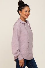 Lavender Soft Knit Front Pocket Hoodie