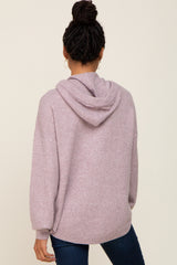 Lavender Soft Knit Front Pocket Hoodie