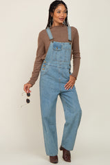 Blue Front Pocket Maternity Jean Overalls