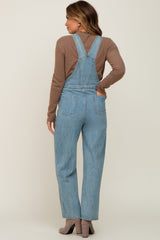 Blue Front Pocket Maternity Jean Overalls