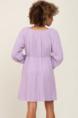 Lavender Crochet Lace Button Front Dress