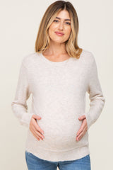 Beige Basic Maternity Sweater