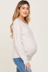 Beige Basic Maternity Sweater