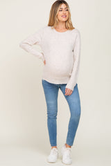 Beige Basic Maternity Sweater